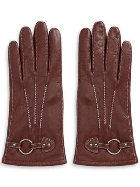 Nordstrom Leather Equestrian Driving Gloves - Burgundy Oxblood Lined